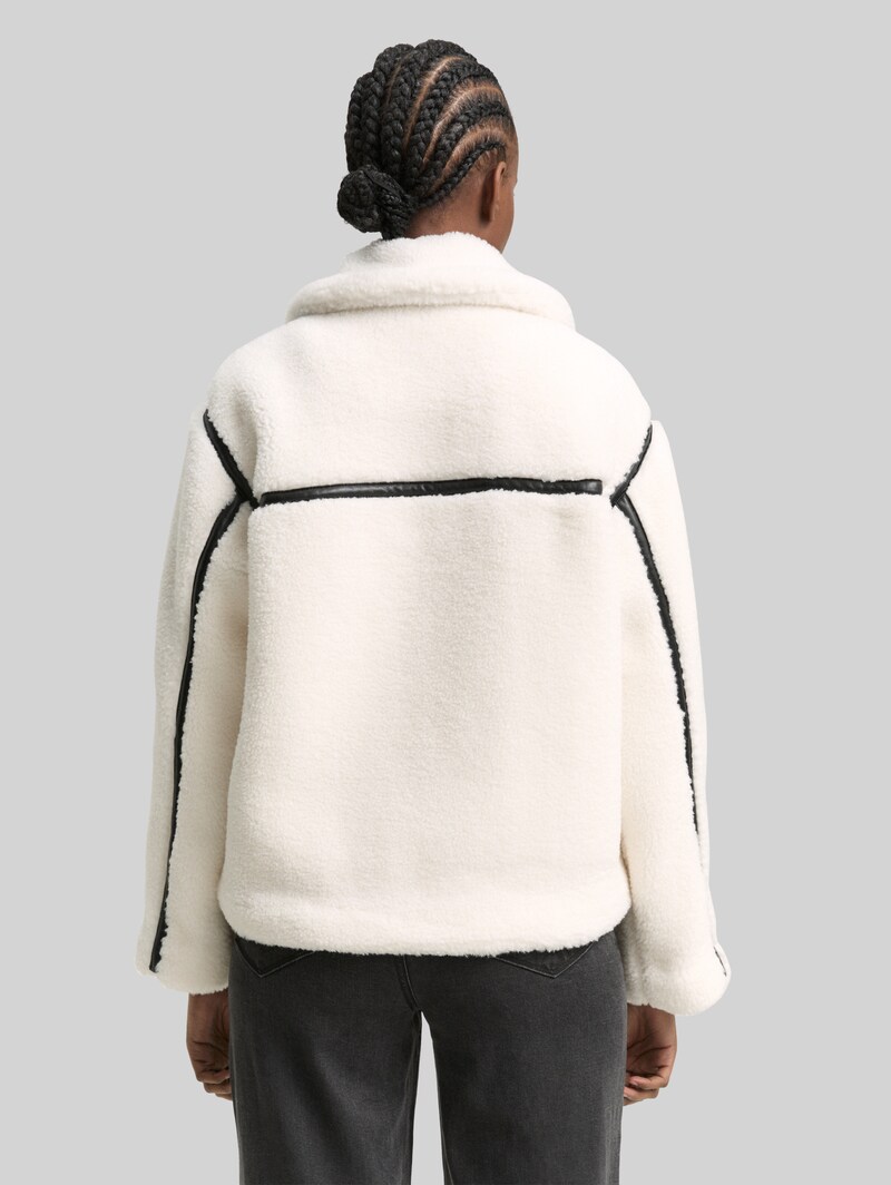 Tom Tailor Loose Fit Teddy Jacke - Light Cream Beige