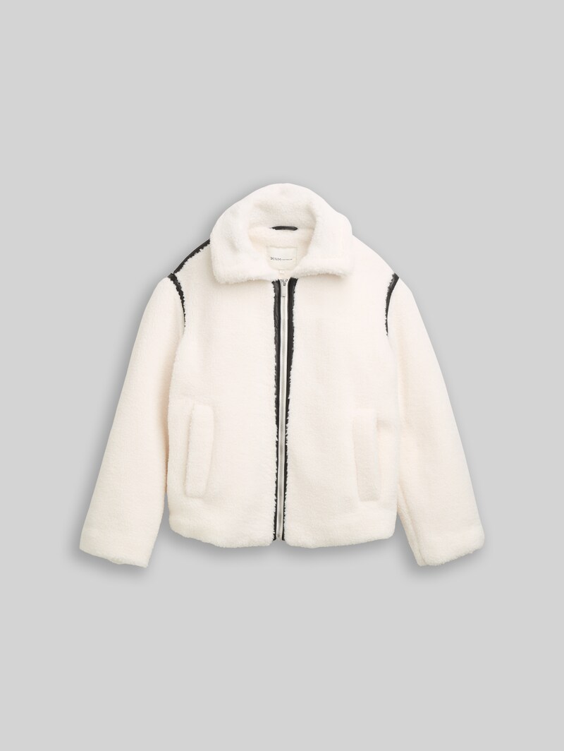 Tom Tailor Loose Fit Teddy Jacke - Light Cream Beige