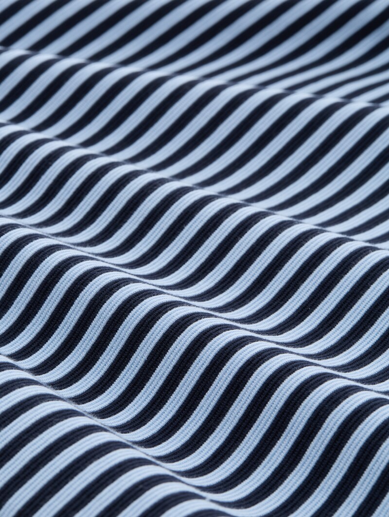 Tom Tailor Langarmshirt mit Knopf-Details - Blue Navy Regular Stripe