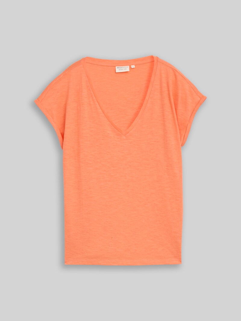 Tom Tailor T-Shirt aus Baumwolle - Bright Coral