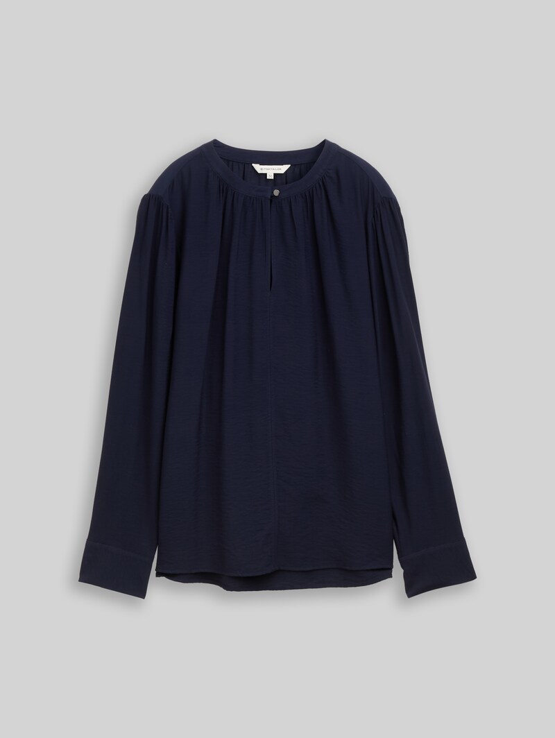 Tom Tailor Crinkle Bluse mit Raffungen - Sky Captain Blue