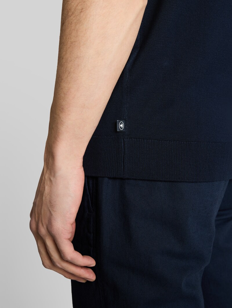 Tom Tailor Strickpullover mit Polokragen - Sky Captain Blue