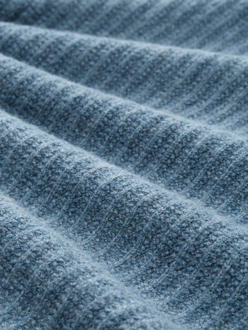 Tom Tailor Strickpullover mit Rundhalsausschnitt - Denim Blue Melange