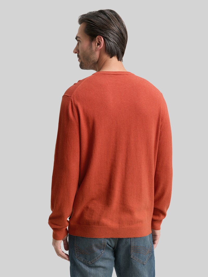 Tom Tailor Strickpullover mit Kaschmir-Anteil - Rust Red Melange
