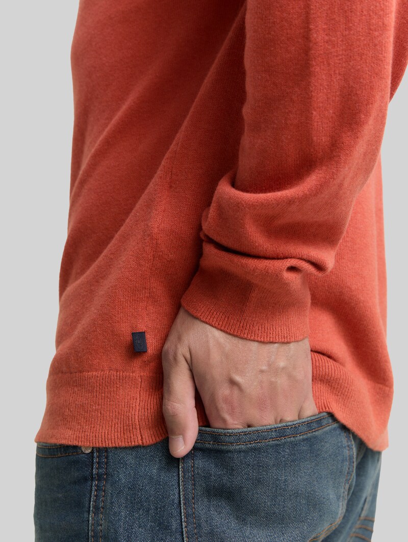 Tom Tailor Strickpullover mit Kaschmir-Anteil - Rust Red Melange