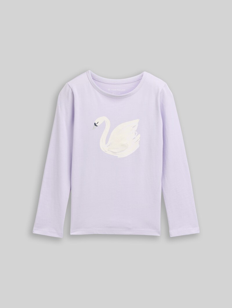 Tom Tailor Langarmshirt mit Print - Light Lavender