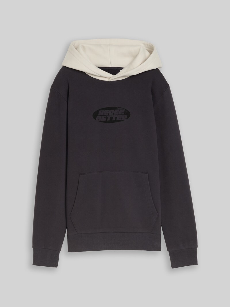 Tom Tailor Hoodie Sweatshirt mit Foto-Print - Coal Grey