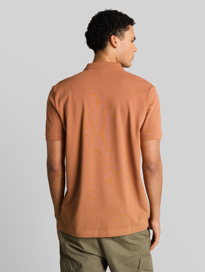 Tom Tailor Piqué Poloshirt aus Baumwolle - Faded Copper Orange