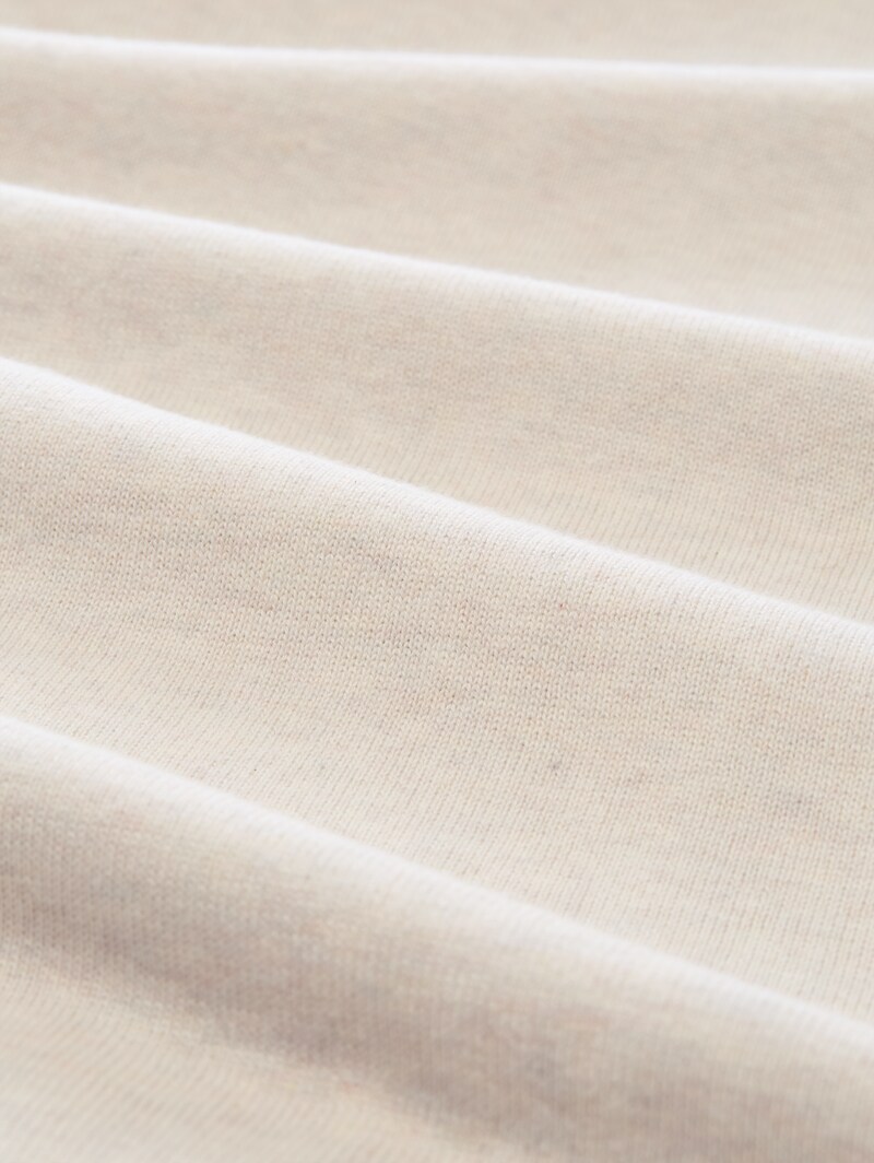 Tom Tailor Basic Strickpullover aus Baumwolle - Sand White Melange