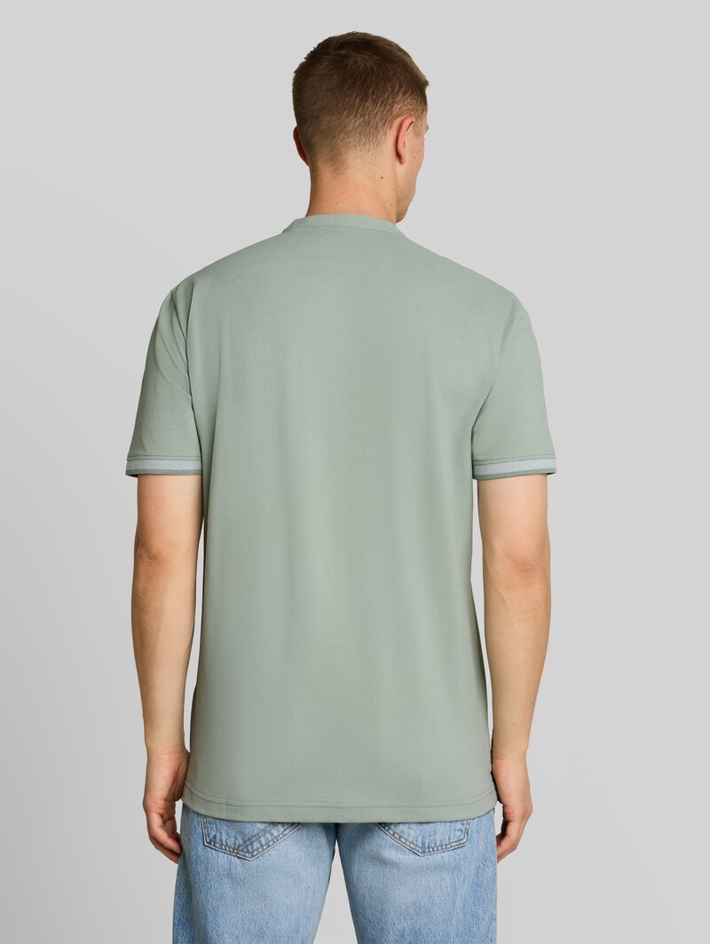 Tom Tailor Piqué Poloshirt mit Stehkragen - Green Mist