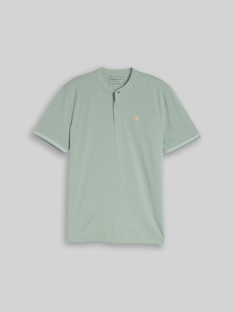 Tom Tailor Piqué Poloshirt mit Stehkragen - Green Mist