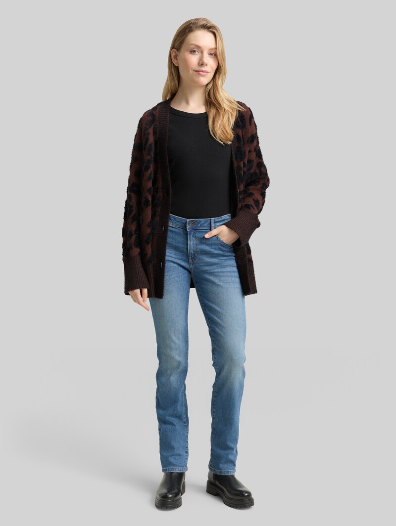 Tom Tailor Oversize Cardigan mit Leo-Muster - Big Brown Leo Design