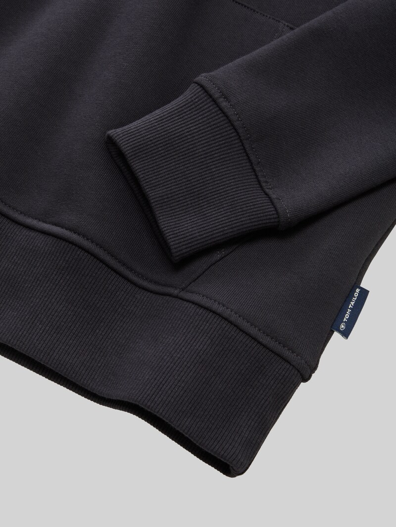 Tom Tailor Hoodie Sweatshirt mit Logo-Print - Coal Grey