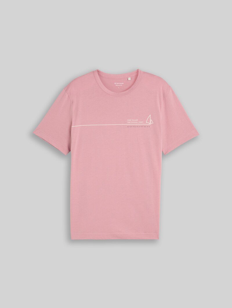 Tom Tailor T-Shirt mit Print - Dusty Rose
