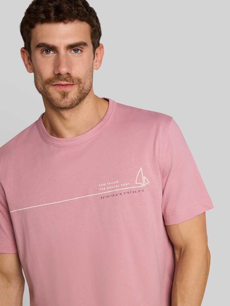 Tom Tailor T-Shirt mit Print - Dusty Rose