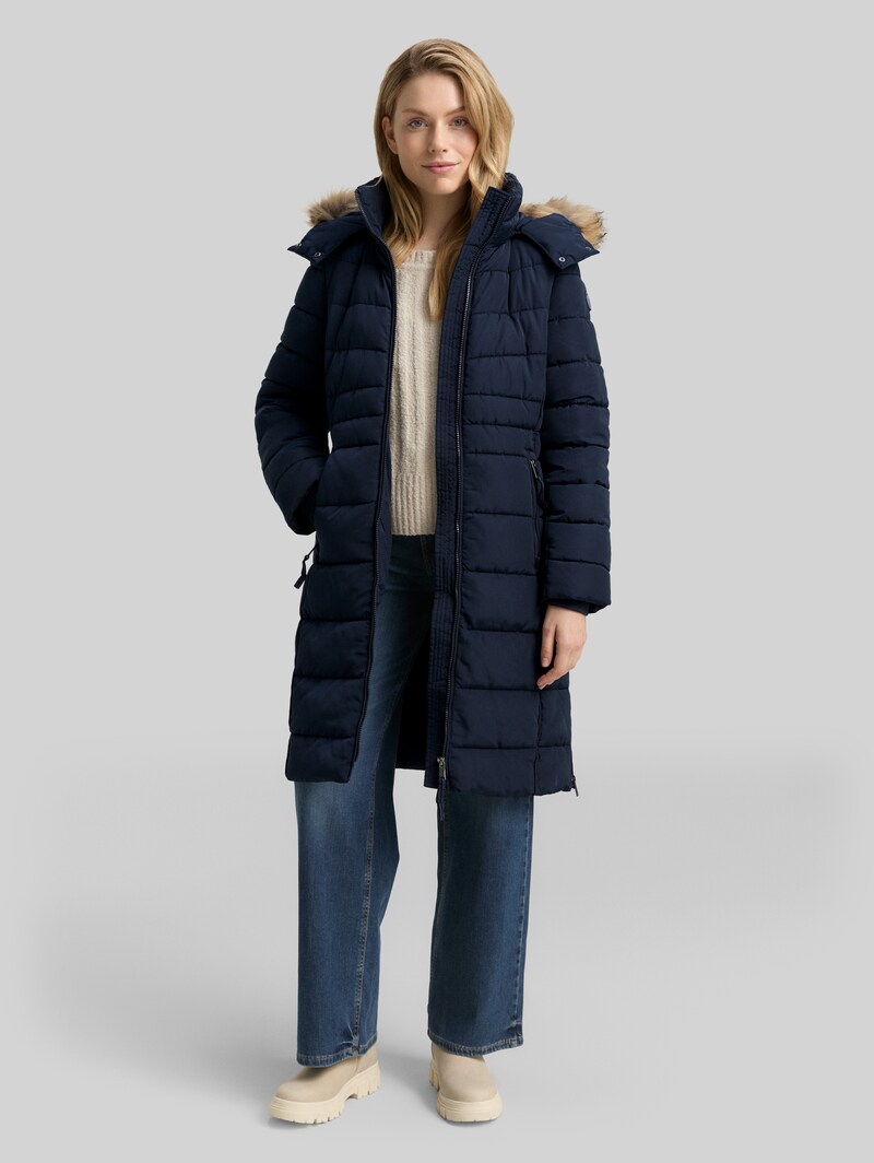 Tom Tailor Puffer-Mantel mit abnehmbarer Kapuze - Sky Captain Blue