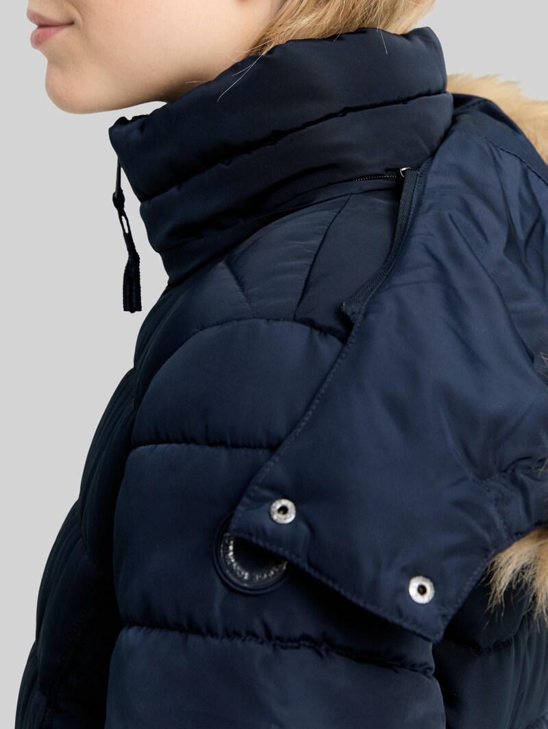 Tom Tailor Puffer-Mantel mit abnehmbarer Kapuze - Sky Captain Blue