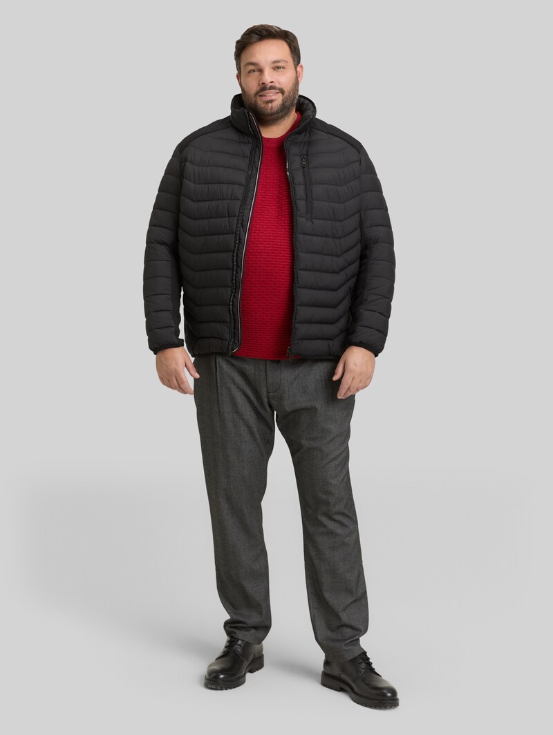 Tom Tailor Plus Size - Hybrid Lightweight Steppjacke mit Stehkragen - Black