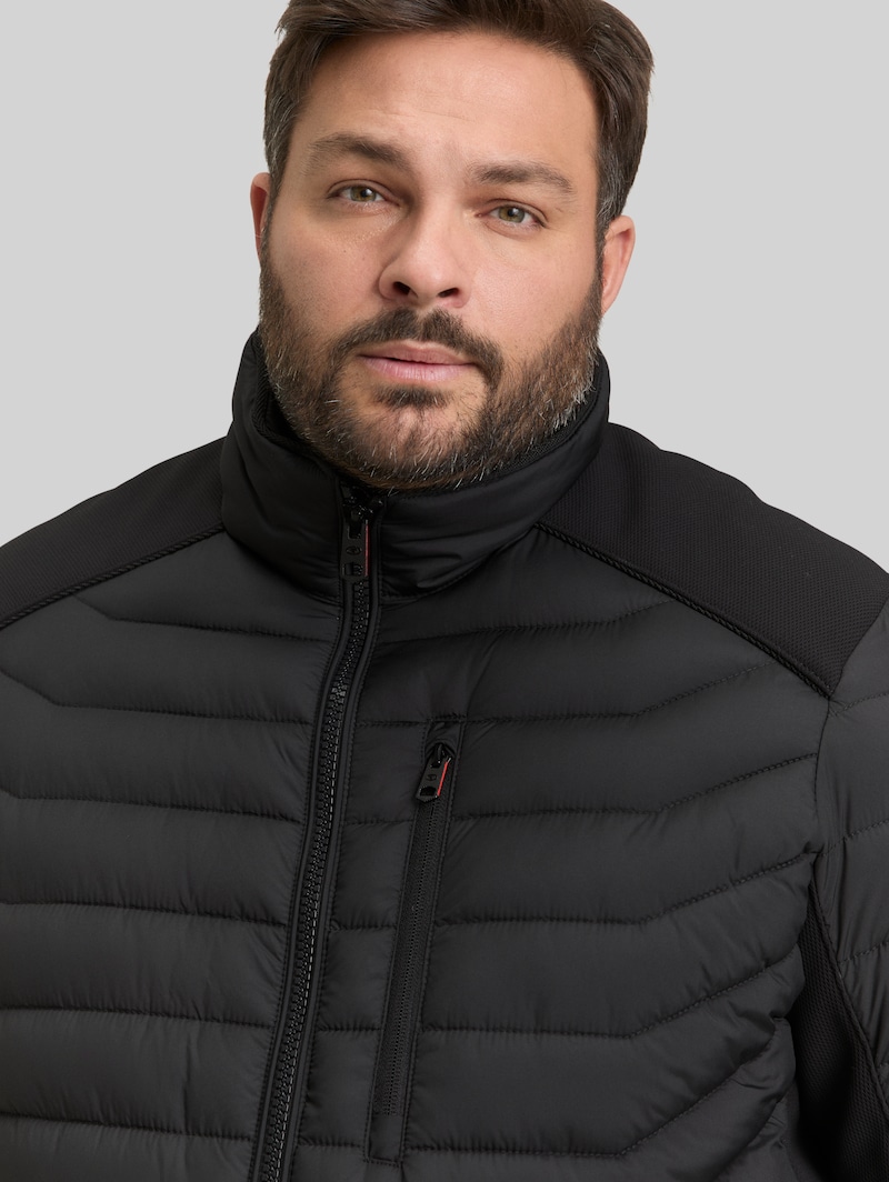 Tom Tailor Plus Size - Hybrid Lightweight Steppjacke mit Stehkragen - Black