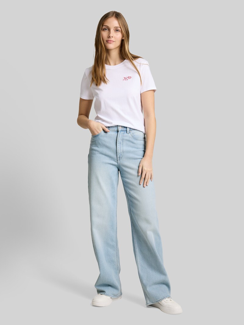 Tom Tailor TTLINOU WIDE High Waist Jeans - Clean Bleached Blue Denim