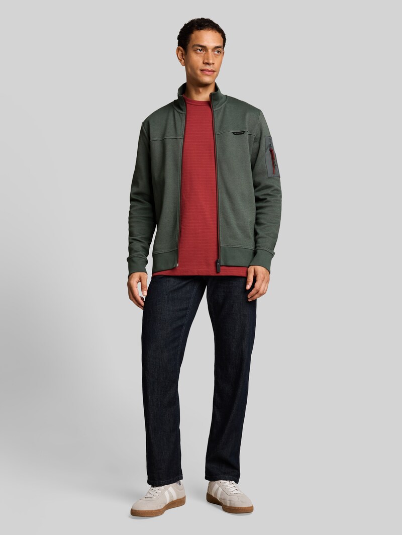 Tom Tailor Sweatjacke mit Ärmeltasche - Darkest Olive