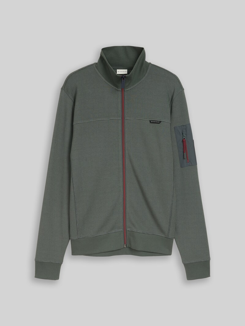 Tom Tailor Sweatjacke mit Ärmeltasche - Darkest Olive