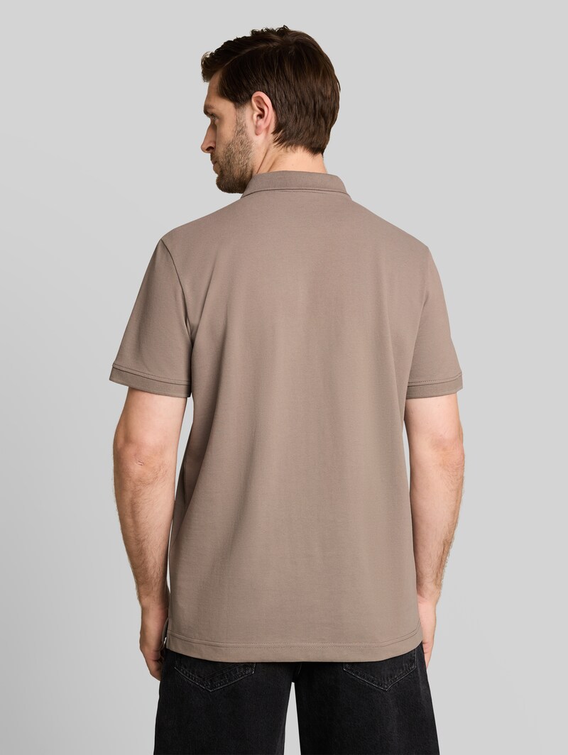 Tom Tailor Piqué Poloshirt mit Logo-Stickerei - Driftwood Taupe