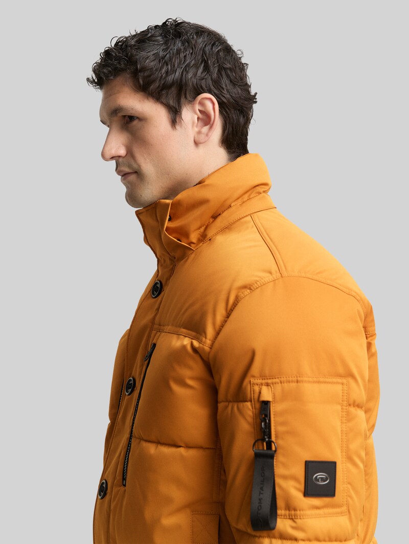 Tom Tailor Puffer-Jacke mit abnehmbarer Kapuze - Peanut Butter Brown