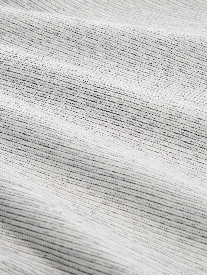 Tom Tailor Henley T-Shirt in Melange-Optik - White Navy Inject Stripe
