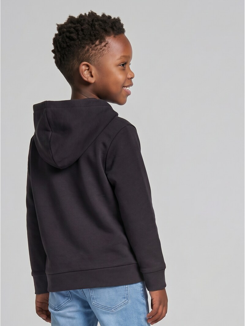 Tom Tailor Hoodie Sweatshirt mit Logo-Print - Coal Grey