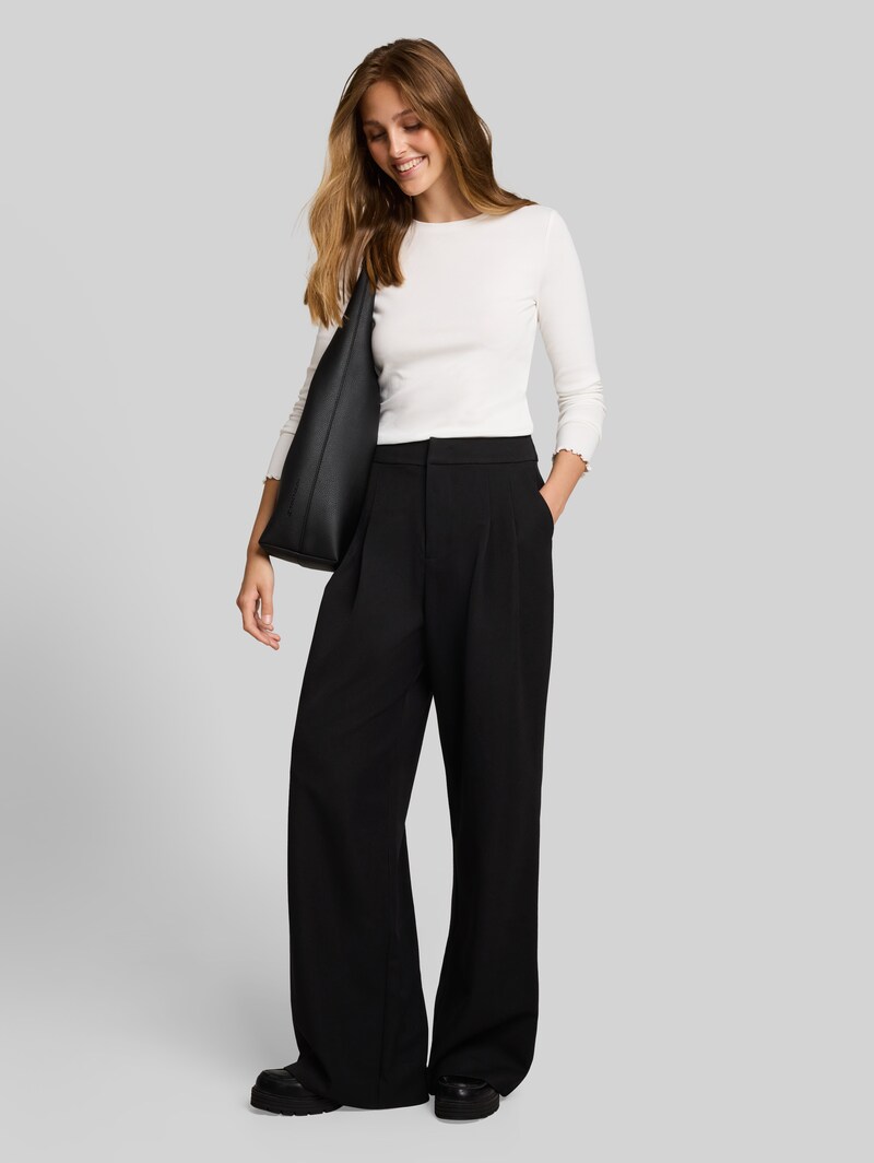 Tom Tailor Wide Leg Hose - Deep Black