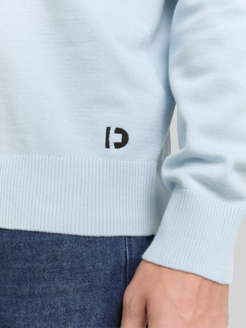 Tom Tailor Basic Strickpullover aus Baumwolle - Light Metal Blue