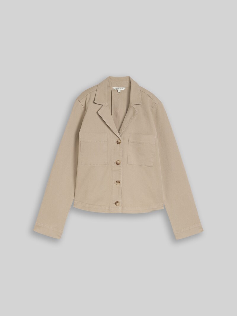 Tom Tailor Regular Fit Jacke mit Brusttaschen - Soft Taupe Grey