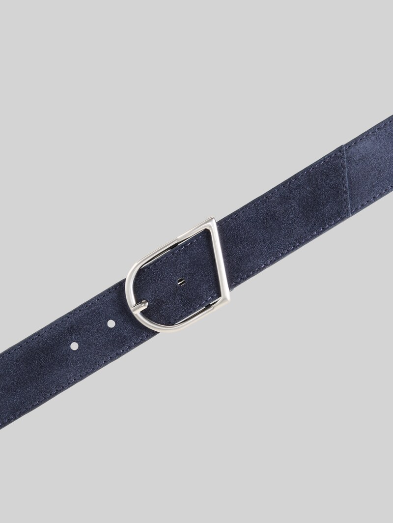 Tom Tailor TTBETH Velourledergürtel mit abgerundeter Dornschließe - Navy Uni