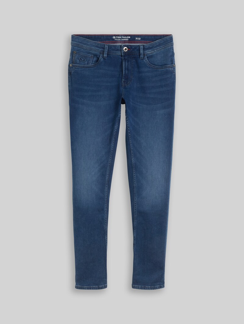 Tom Tailor TTCURT TAPERED Jeans mit Stretch - Used Mid Stone Blue Denim