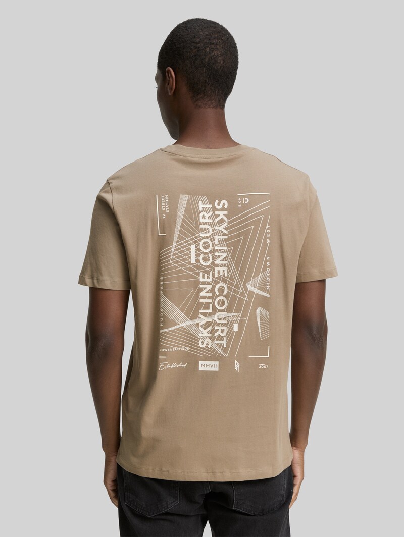 Tom Tailor T-Shirt mit Rückenprint - Roasted Nut Brown