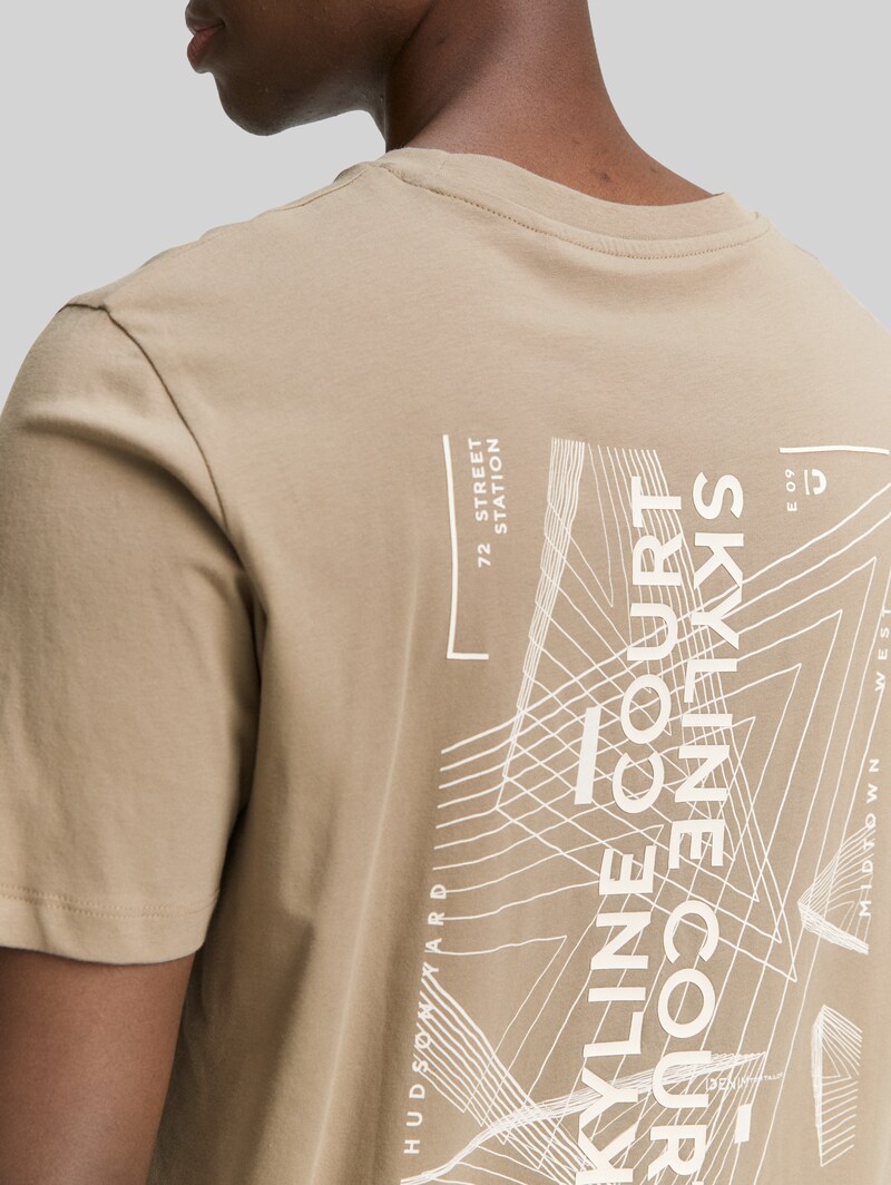 Tom Tailor T-Shirt mit Rückenprint - Roasted Nut Brown