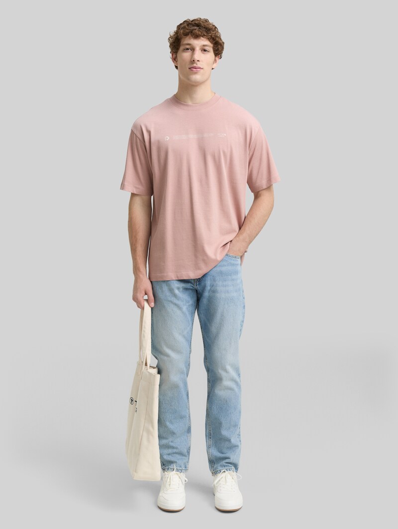 Tom Tailor Heavy-Jersey T-Shirt mit Print - Smoky Rose