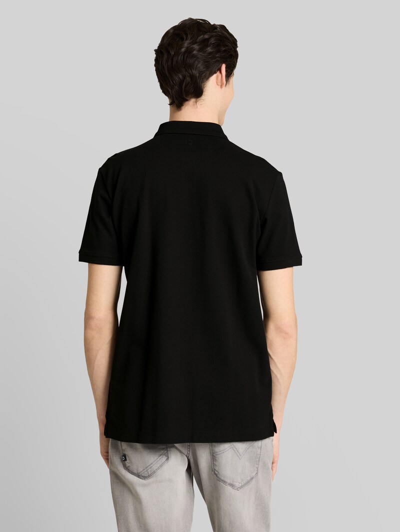 Tom Tailor Piqué Poloshirt aus Baumwolle - Black