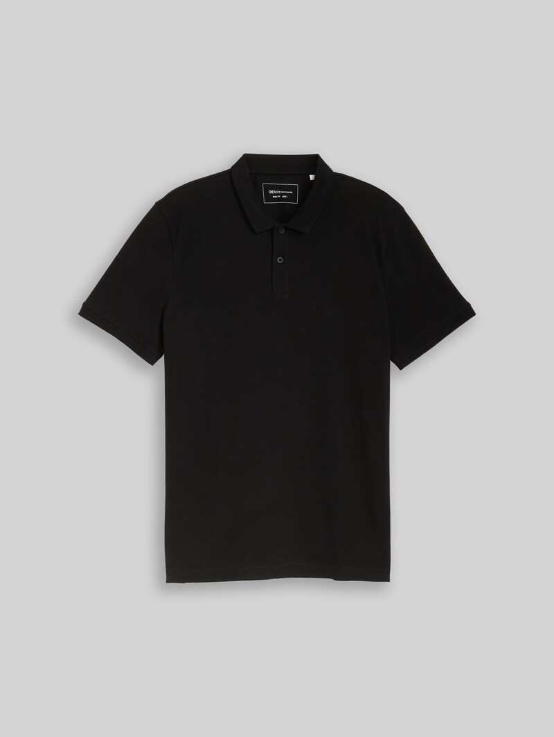 Tom Tailor Piqué Poloshirt aus Baumwolle - Black