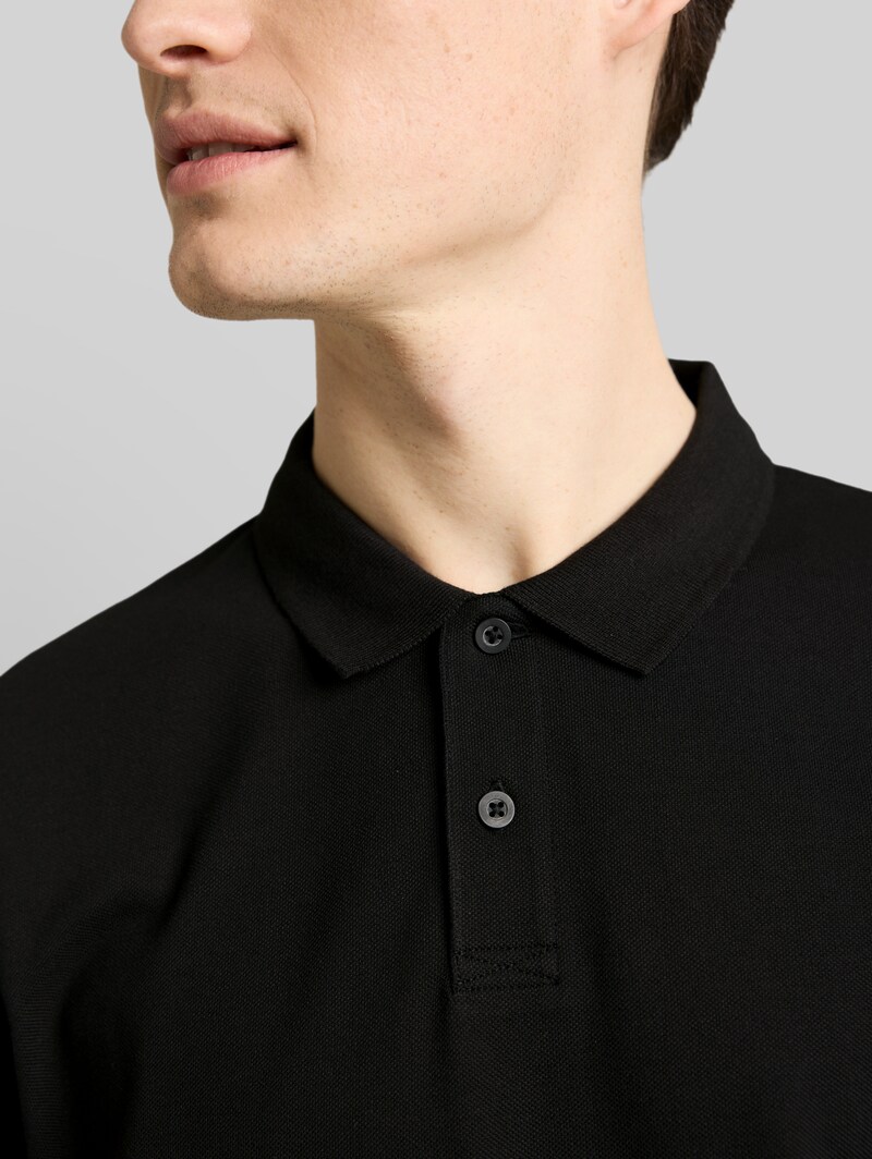 Tom Tailor Piqué Poloshirt aus Baumwolle - Black