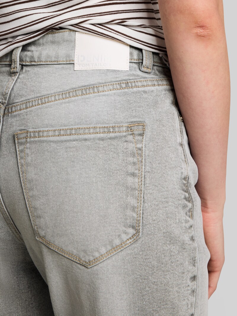 Tom Tailor TTLINLEY MOM High Waist Ankle Jeans - Used Light Stone Grey Denim
