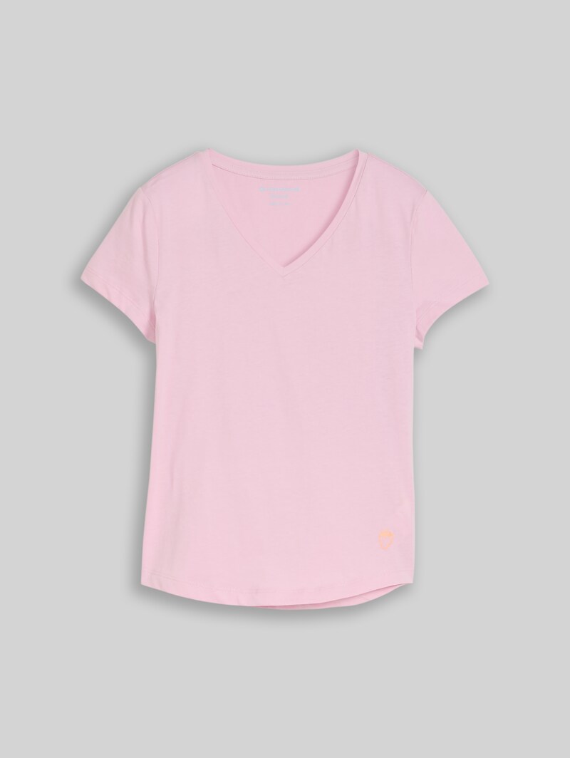 Tom Tailor T-Shirt mit V-Ausschnitt - Cold Pink