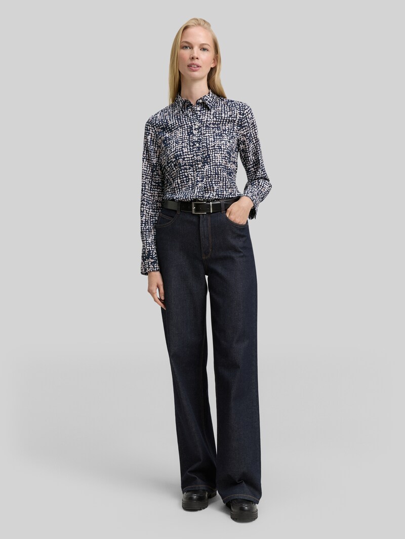 Tom Tailor Hemdbluse mit Muster - Navy Abstract Dot Design