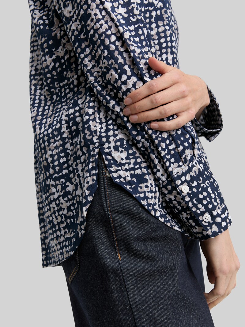 Tom Tailor Hemdbluse mit Muster - Navy Abstract Dot Design