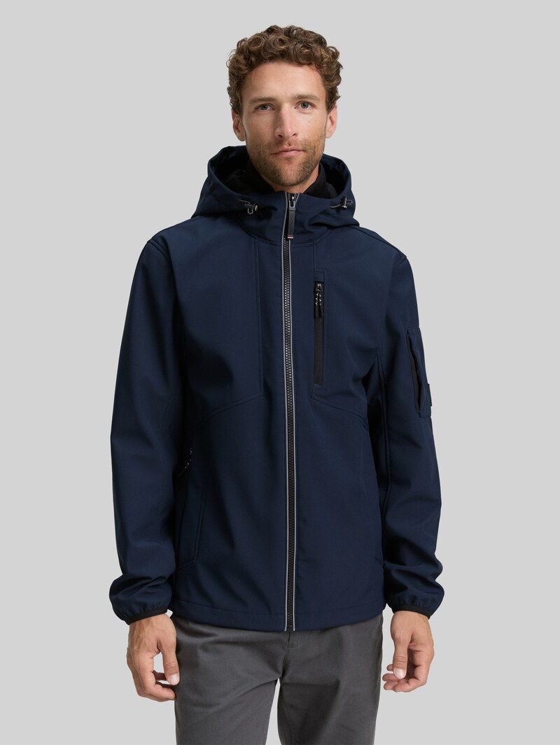 Tom Tailor Softshell Jacke mit Kapuze - Sky Captain Blue Tom Tailor Softshell Jacke mit Kapuze - Sky Captain Blue