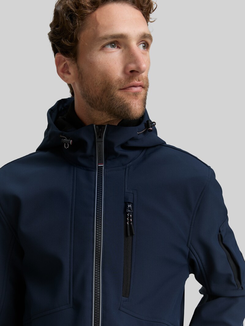Tom Tailor Softshell Jacke mit Kapuze - Sky Captain Blue