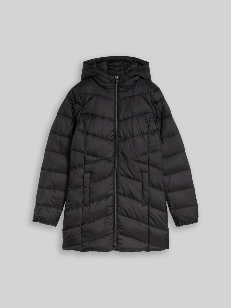 Tom Tailor Lightweight Mantel mit Kapuze - Deep Black