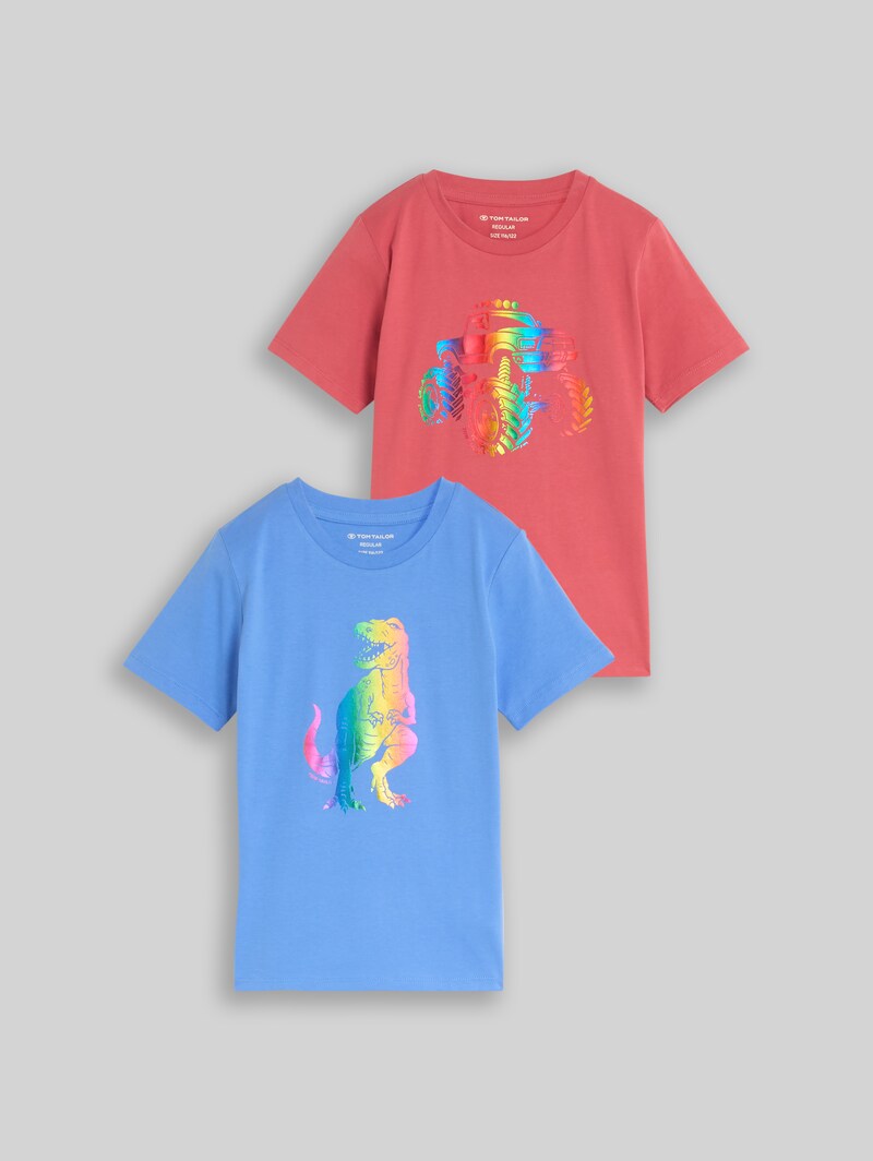 Tom Tailor T-Shirt im 2er-Pack - Soft Mid Blue