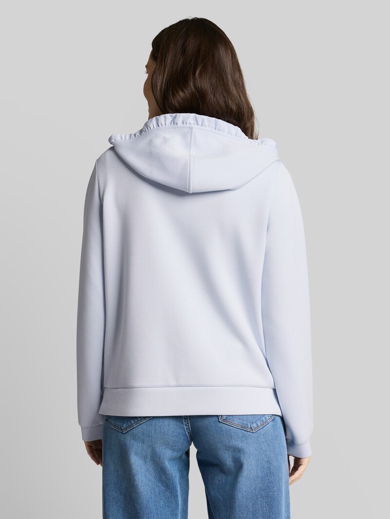 Tom Tailor Hoodie Sweatjacke aus Scuba - Soft Dusty Blue